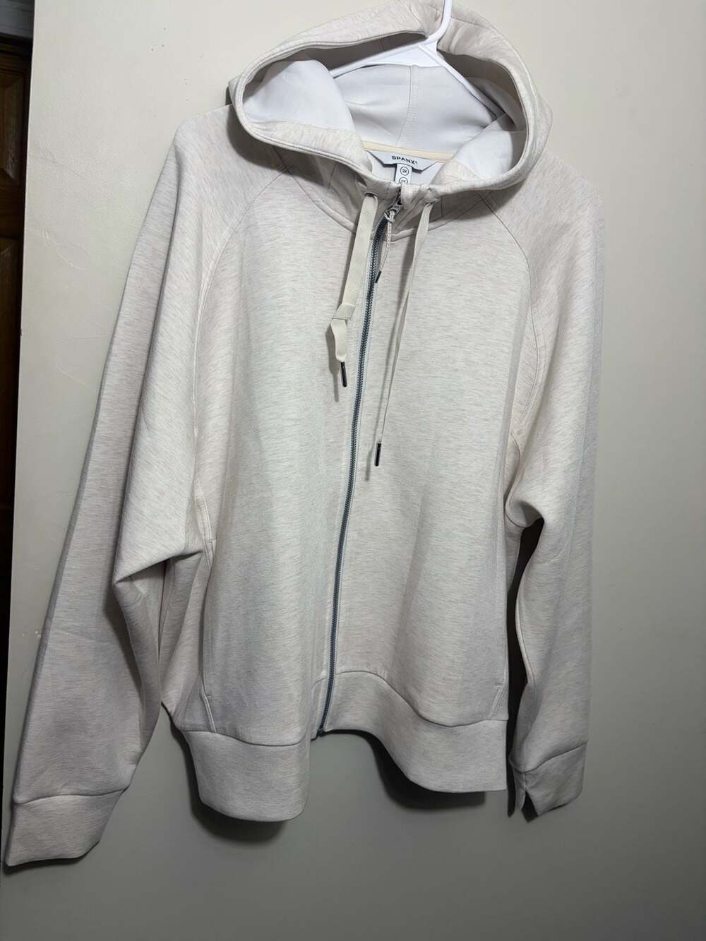 Spanx AirEssentials Full Zip Hoodie Size 2X Oatmeal